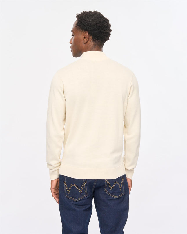 Gabicci Mens Duke Long Sleeve Plain Knit Turtle Neck Gabicci Vintage CREAM