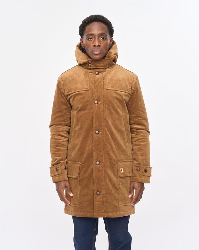 Gabicci Mens Chuck Courdroy Duffle Coat Gabicci Vintage CARAMEL