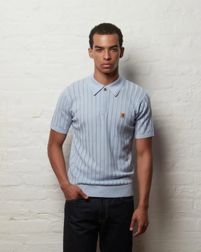 Mens Woodall Short Sleeve Knit Polo Gabicci Vintage SURF