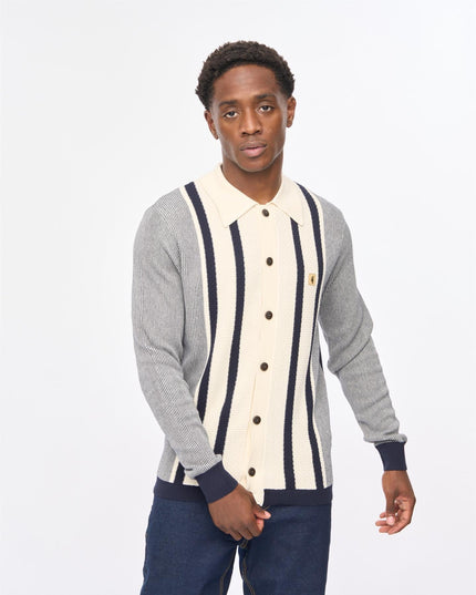 Gabicci Mens Pascal Long Sleeve Button Thru Knit Polo Gabicci Vintage 