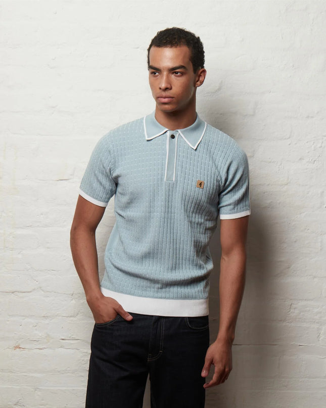 Gabicci Vintage Osbourne SS Knit Polo Mint