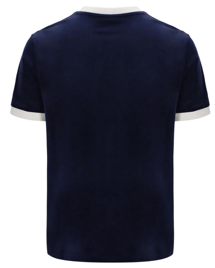 FILA Basilo Velour Tee With Contrast Piping Navy