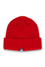 Load image into Gallery viewer, FILA Kudoslux Reverse Knit Turn Up Beanie Hat Red - Raw Menswear
