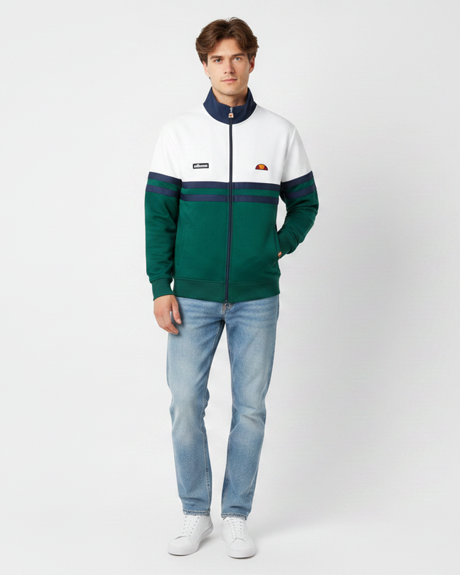 Full body white & green Ellesse track jacket