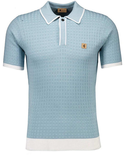 Gabicci Vintage Osbourne 70s Knitted Polo in Mint