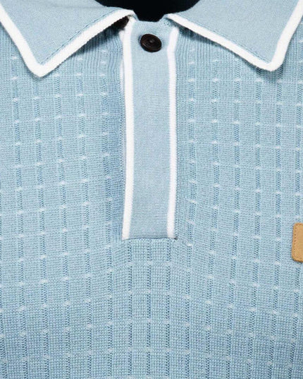 Gabicci Vintage Osbourne 70s Knitted Polo in Mint