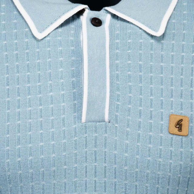 Gabicci Vintage Osbourne 70s Knitted Polo in Mint