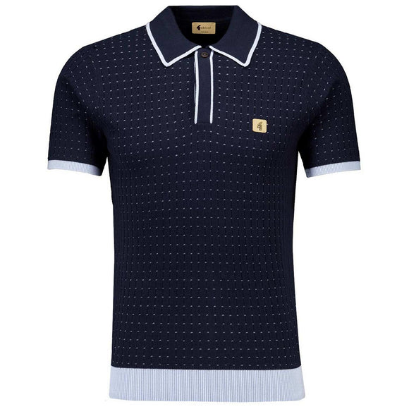 Gabicci Vintage Osbourne SS Knit Polo Navy