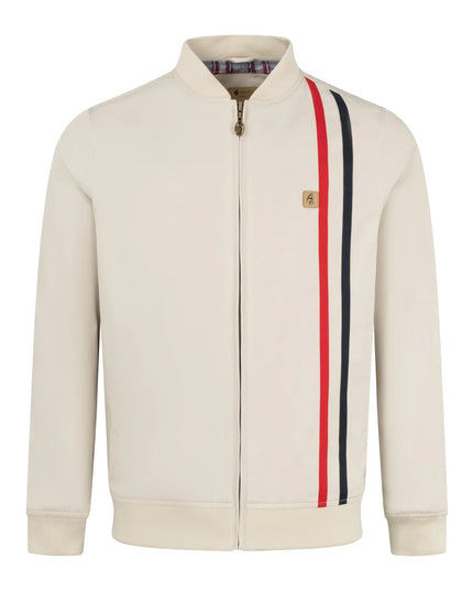 Gabicci Vintage Griffin Racing Stripe Bomber Jacket Cream&nbsp;