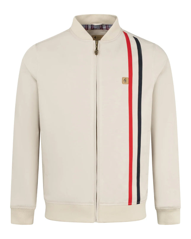 Gabicci Vintage Griffin Racing Stripe Bomber Jacket Cream&nbsp;
