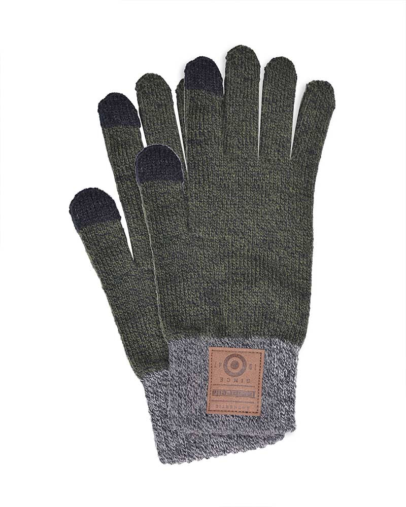 Lambretta Touch Screen Gloves Khaki/Charcoal - Raw Menswear