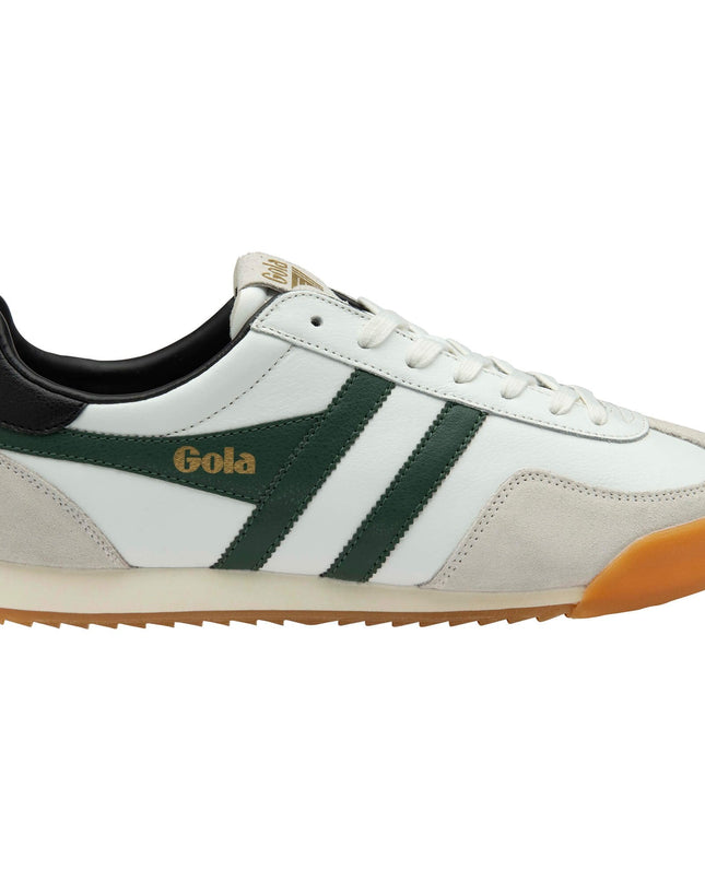 Gola Classics Men's Europa Leather Trainers White/Evergreen/Black