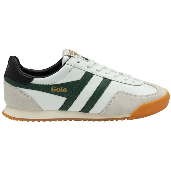 Gola Classics Men's Europa Leather Trainers White/Evergreen/Black