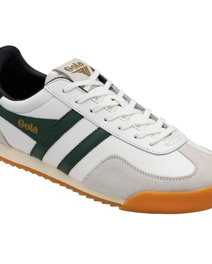 Gola Classics Men's Europa Leather Trainers White/Evergreen/Black