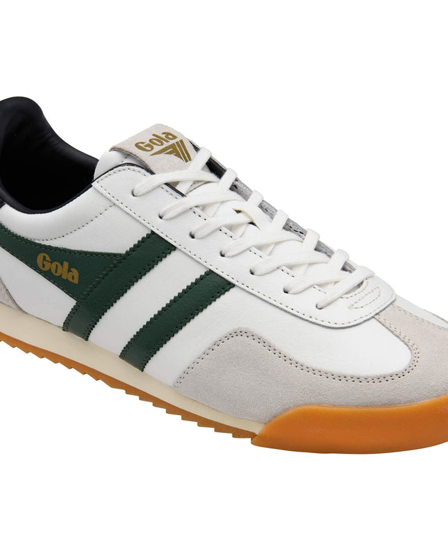 Gola Classics Men's Europa Leather Trainers White/Evergreen/Black