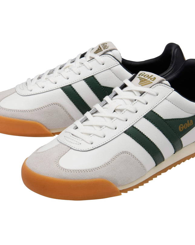 Gola Classics Men's Europa Leather Trainers White/Evergreen/Black