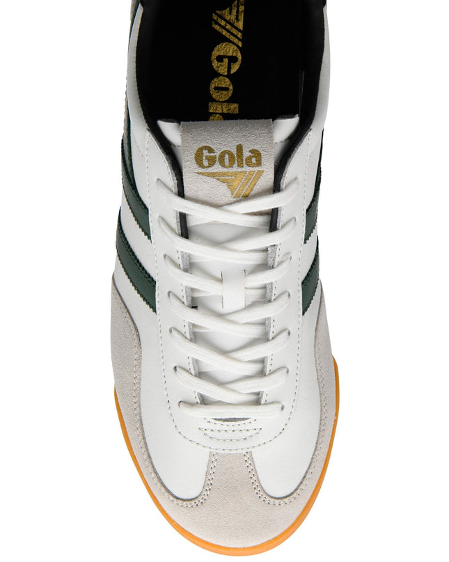 Gola Classics Men's Europa Leather Trainers White/Evergreen/Black