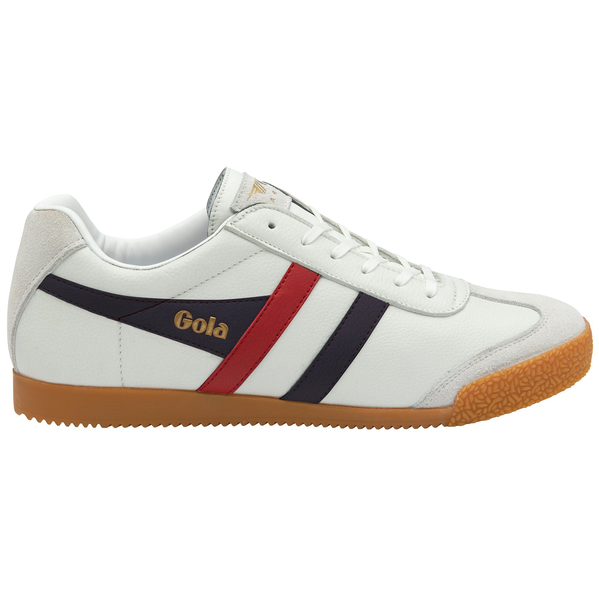 Gola Classics Harrier Leather Trainers White/Navy/Red - Raw Menswear