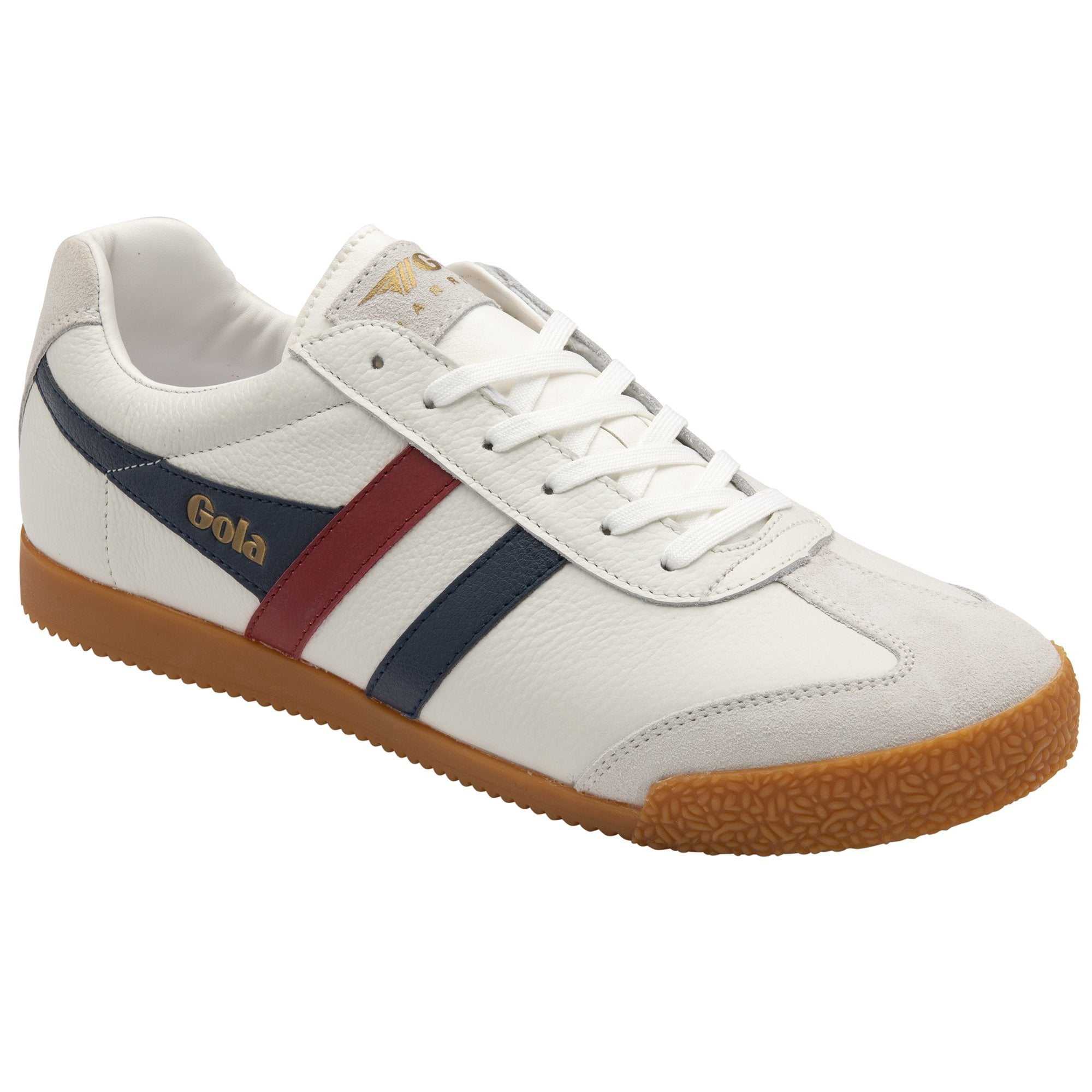 Gola Classics Harrier Leather Trainers White/Navy/Red - Raw Menswear