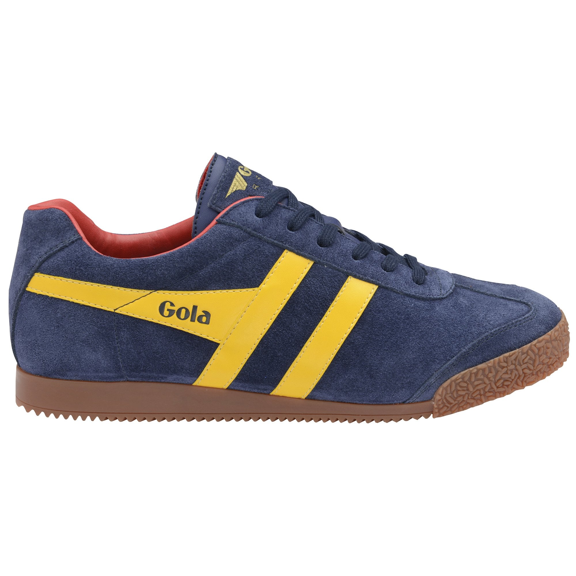 Gola Classics Harrier Suede Trainers Navy/Sun/Red - Raw Menswear