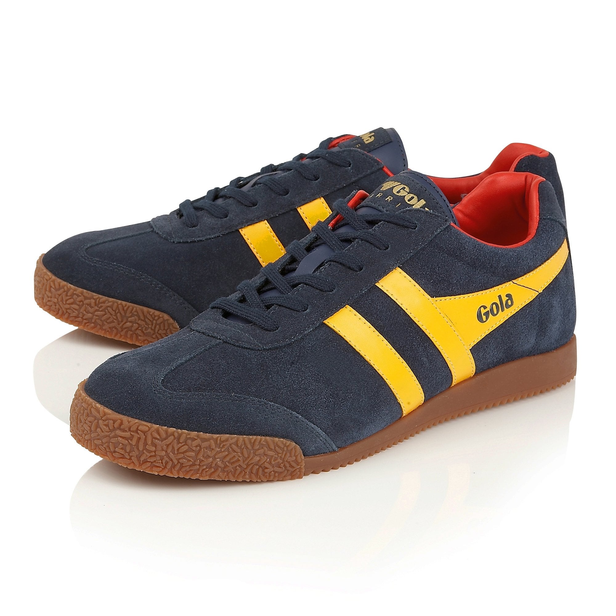 Gola Classics Harrier Suede Trainers Navy/Sun/Red - Raw Menswear