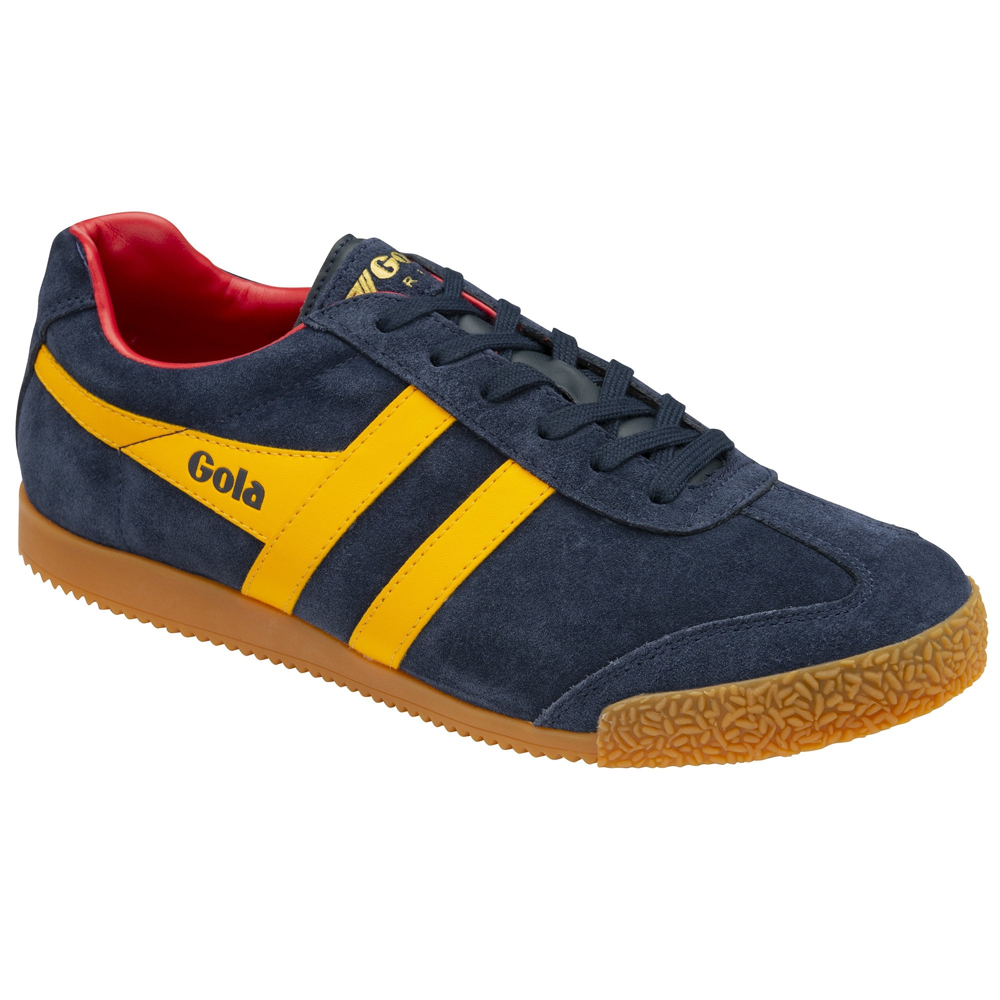 Gola Classics Harrier Suede Trainers Navy/Sun/Red - Raw Menswear