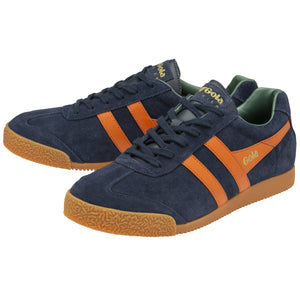 Gola Classics Harrier Suede Trainers Navy/Moody Orange/Sage - Raw Menswear