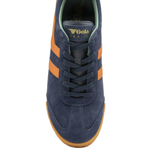 Gola Classics Harrier Suede Trainers Navy/Moody Orange/Sage - Raw Menswear