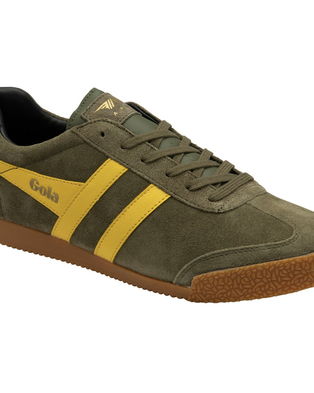Gola Classics Men's Harrier Suede Trainers in Khaki/Sun - 1204