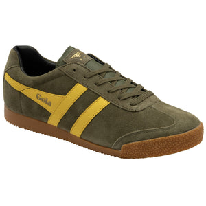 Gola Classics Harrier Suede Trainers Khaki/Sun/Black - Raw Menswear