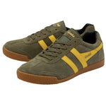 Charger l&#39;image dans la galerie, Gola Classics Harrier Suede Trainers Khaki/Sun/Black - Raw Menswear
