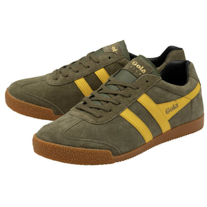 Gola Classics Harrier Suede Trainers Khaki/Sun/Black - Raw Menswear