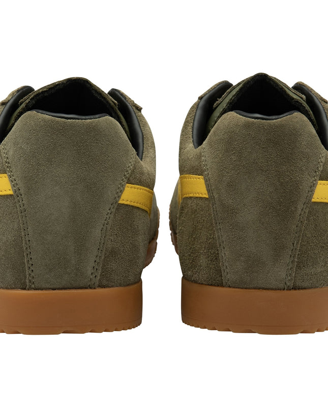 Gola Classics Men's Harrier Suede Trainers in Khaki/Sun - 1204