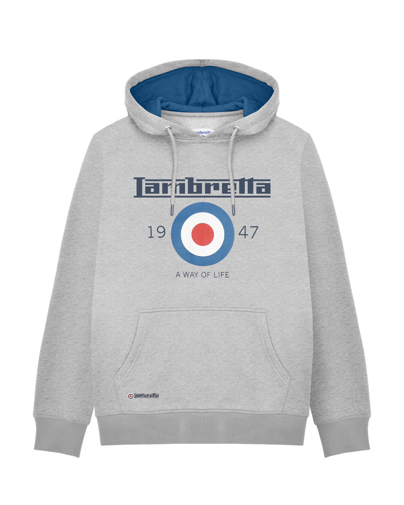 Lambretta Target Hoodie Marl Grey - Raw Menswear