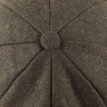 Load image into Gallery viewer, Herringbone Tweed Newsboy Cap Green Herringbone - Raw Menswear
