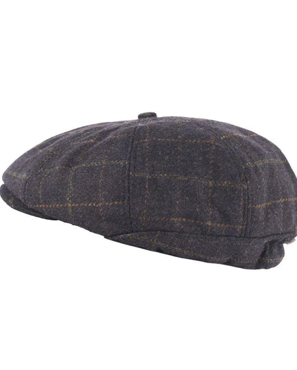 Tommy Tweed Baker Boy Cap Blue Box Check - Raw Menswear 