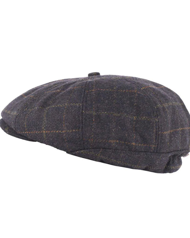 Tommy Tweed Baker Boy Cap Blue Box Check - Raw Menswear 
