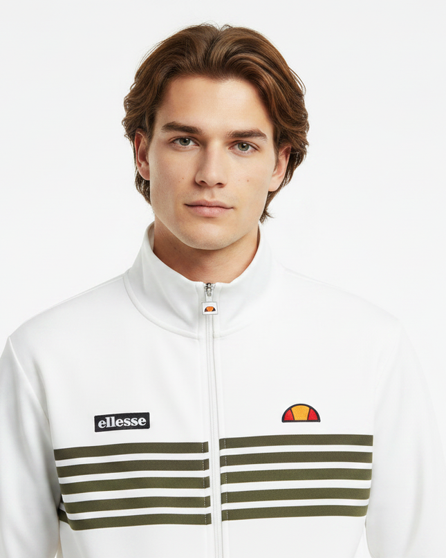 Ellesse Vicenza Track Top in Ecru/Olive