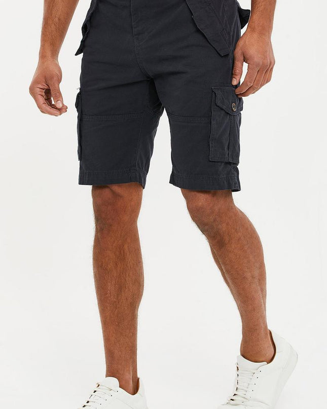 Threadbare Biscay Cargo Belted Shorts Navy - Raw Menswear