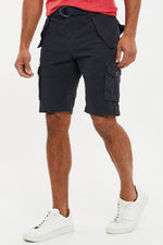 Load image into Gallery viewer, Threadbare Biscay Cargo Belted Shorts Navy - Raw Menswear
