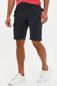 Threadbare Biscay Cargo Belted Shorts Navy - Raw Menswear