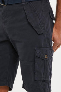 Threadbare Biscay Cargo Belted Shorts Navy - Raw Menswear