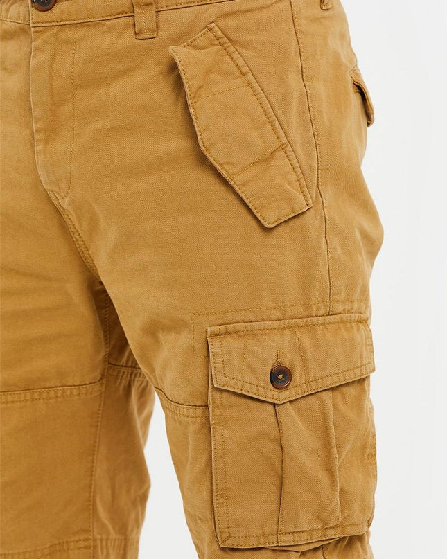 Threadbare Lugo Cargo Shorts Camel -Raw Menswear