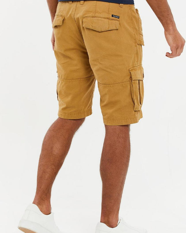 Threadbare Lugo Cargo Shorts Camel -Raw Menswear