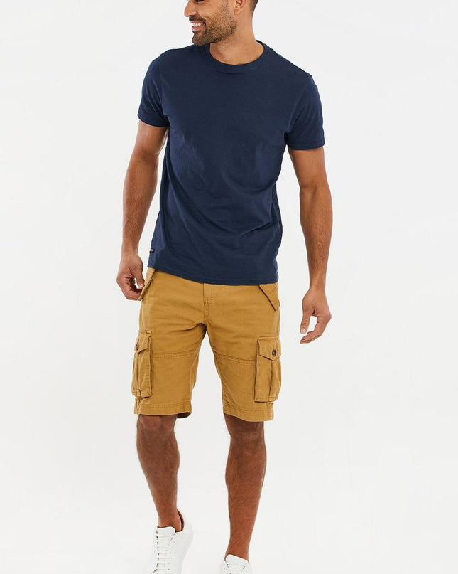 Threadbare Lugo Cargo Shorts Camel -Raw Menswear