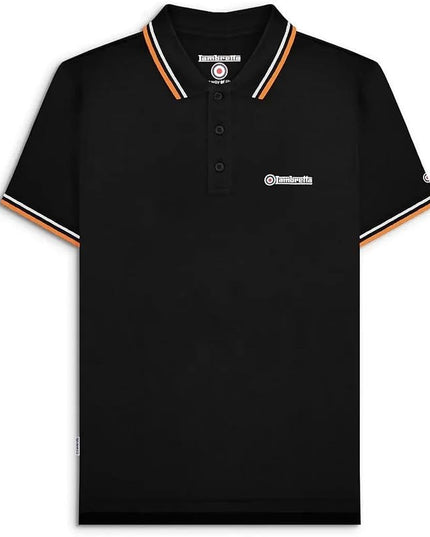 Lambretta Twin Tipped Polo Black/Marmalade