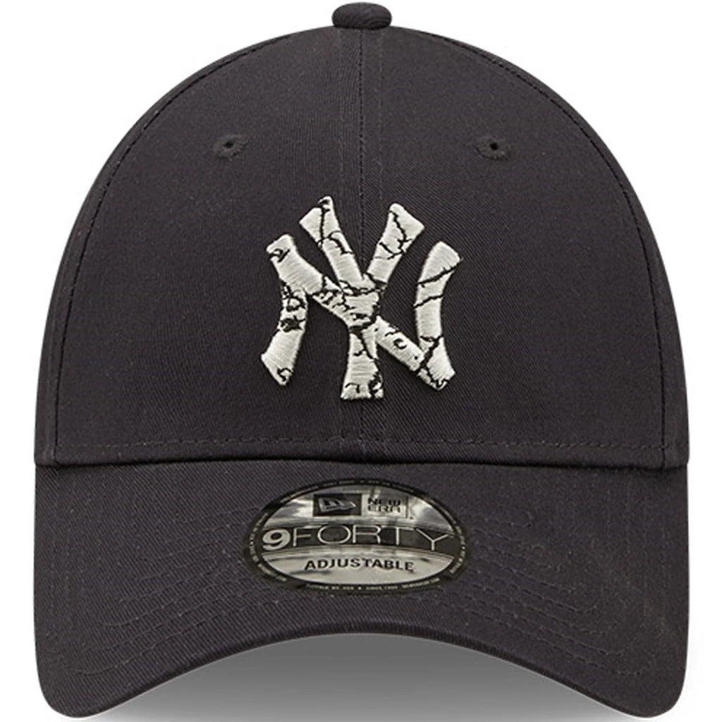 New Era NY Marble Infil 9Forty Curved Peak Baseball Cap Navy - Raw Menswear
