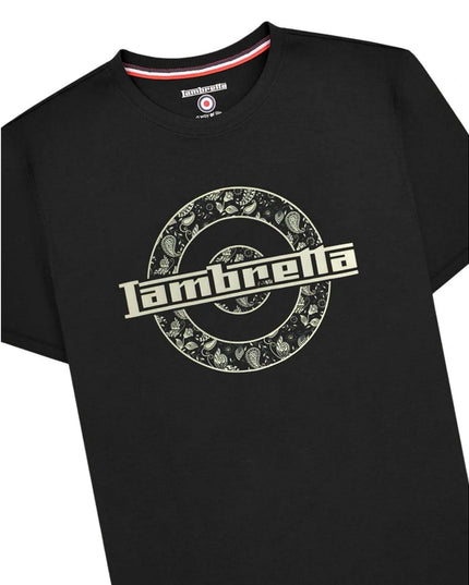 Lambretta Paisley Target Tee in Black - 341