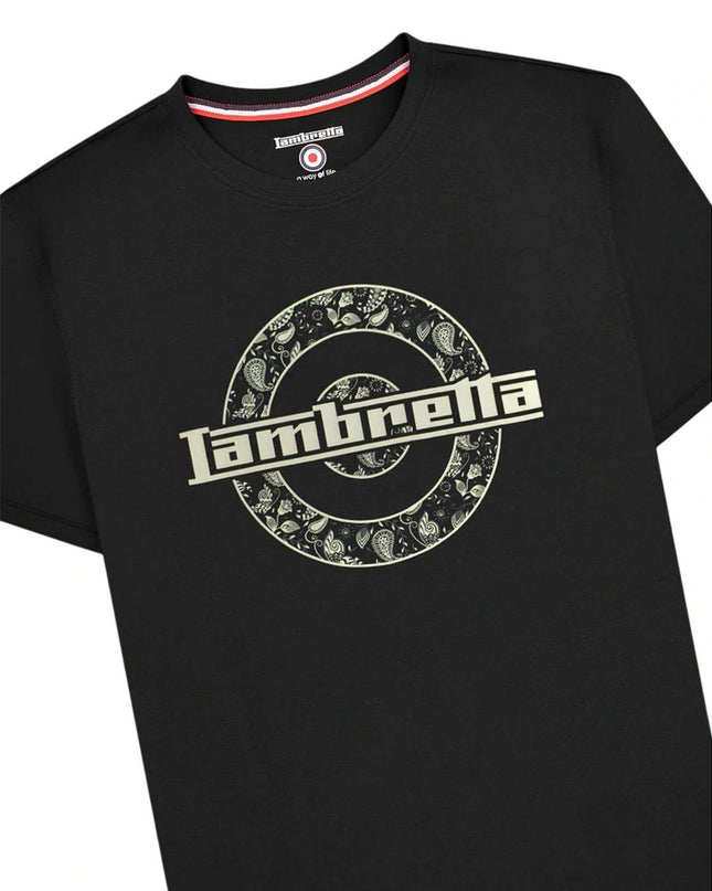 Lambretta Paisley Target Tee in Black - 341