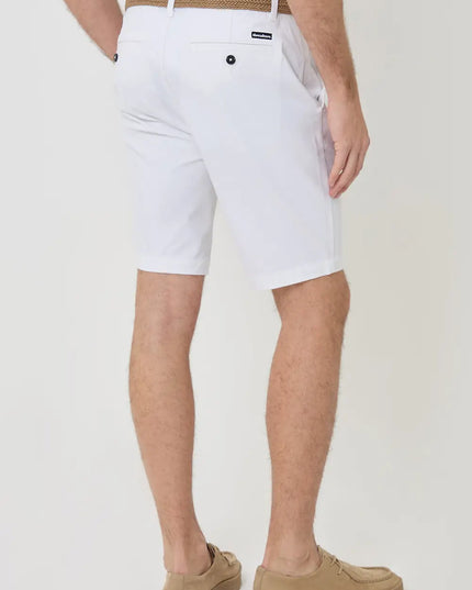 Threadbare ’Conta’ Cotton Turn-Up Chino Shorts White